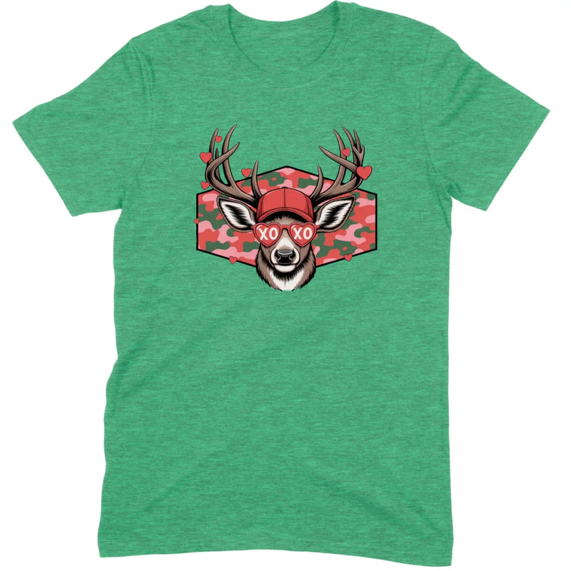 Retro Pink Camo "XO" Deer Hunter Valentine Tee