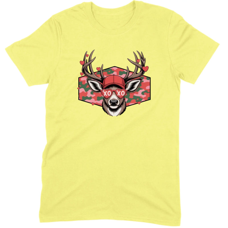 Retro Pink Camo "XO" Deer Hunter Valentine Tee