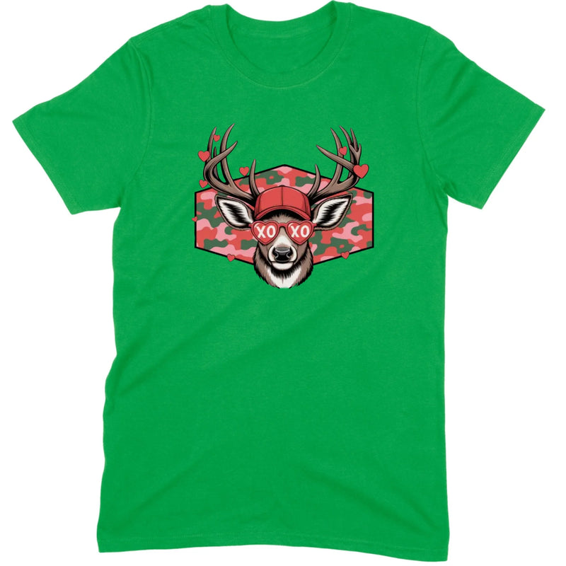 Retro Pink Camo "XO" Deer Hunter Valentine Tee