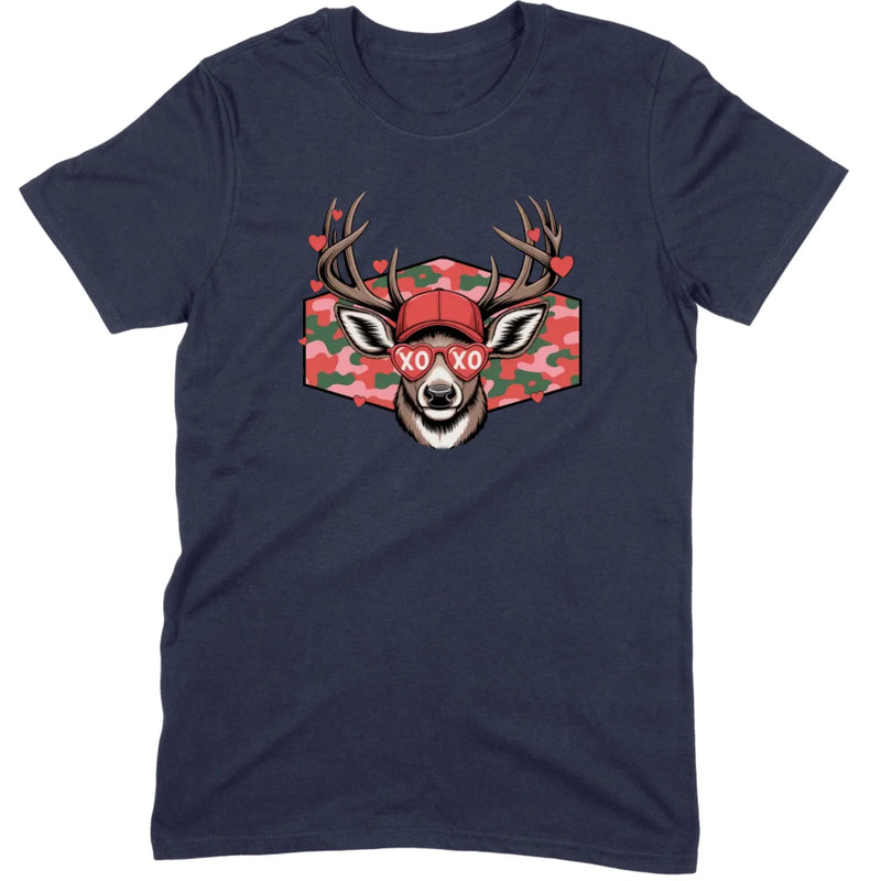 Retro Pink Camo "XO" Deer Hunter Valentine Tee
