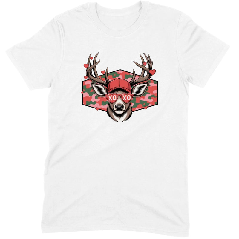 Retro Pink Camo "XO" Deer Hunter Valentine Tee