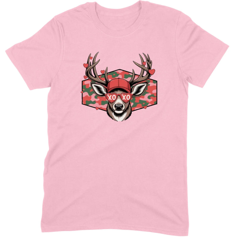 Retro Pink Camo "XO" Deer Hunter Valentine Tee