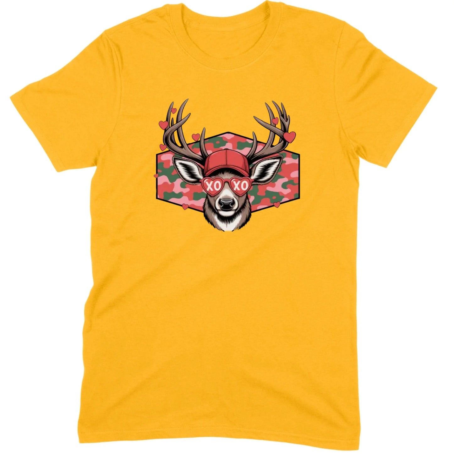 Retro Pink Camo "XO" Deer Hunter Valentine Tee