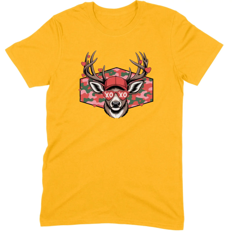 Retro Pink Camo "XO" Deer Hunter Valentine Tee