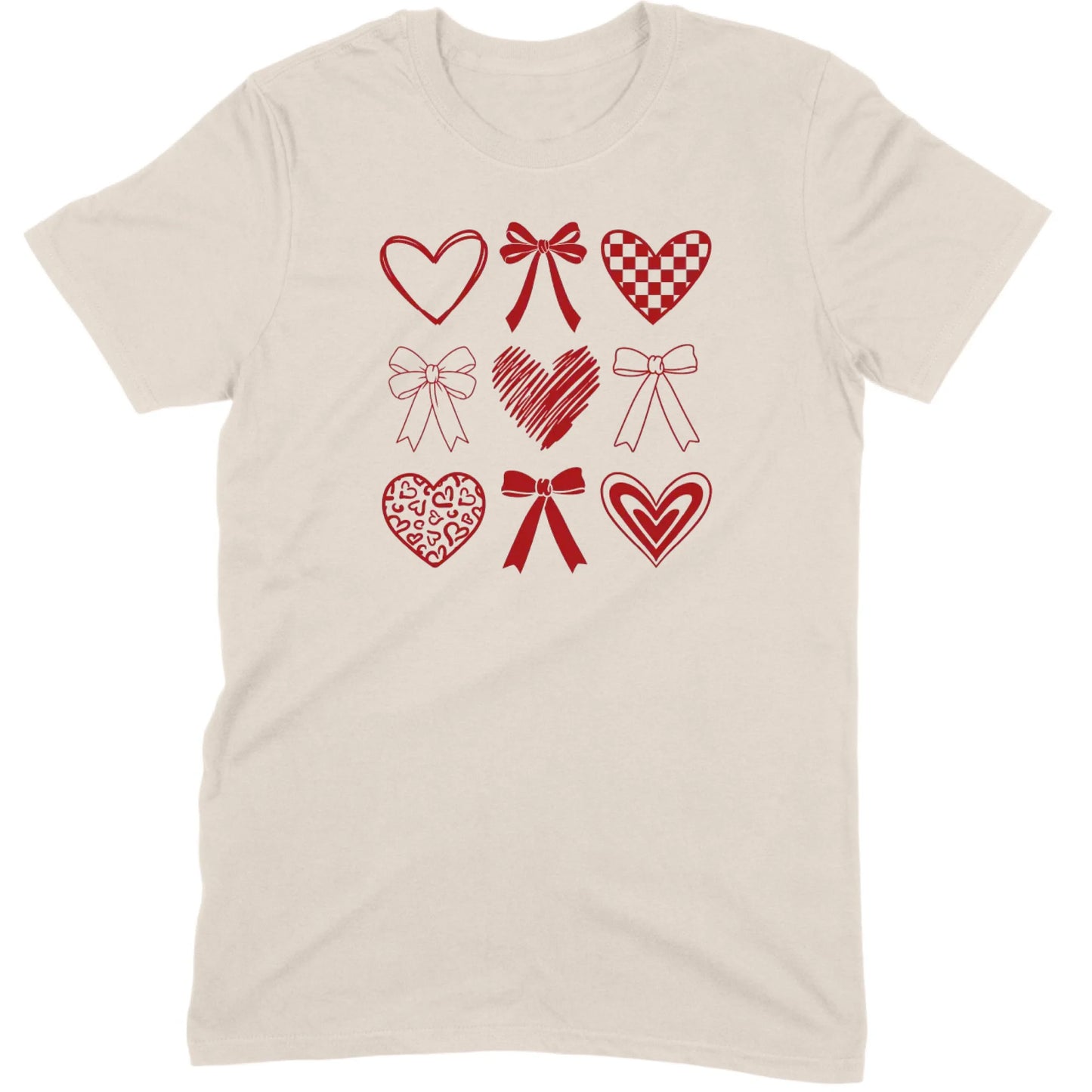 Minimalist Heart & Bow Grid Tee