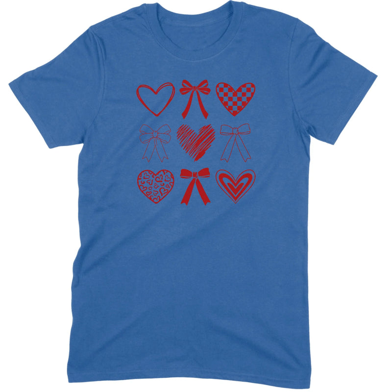 Minimalist Heart & Bow Grid Tee