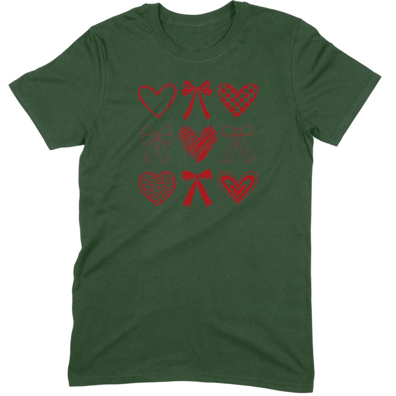 Minimalist Heart & Bow Grid Tee