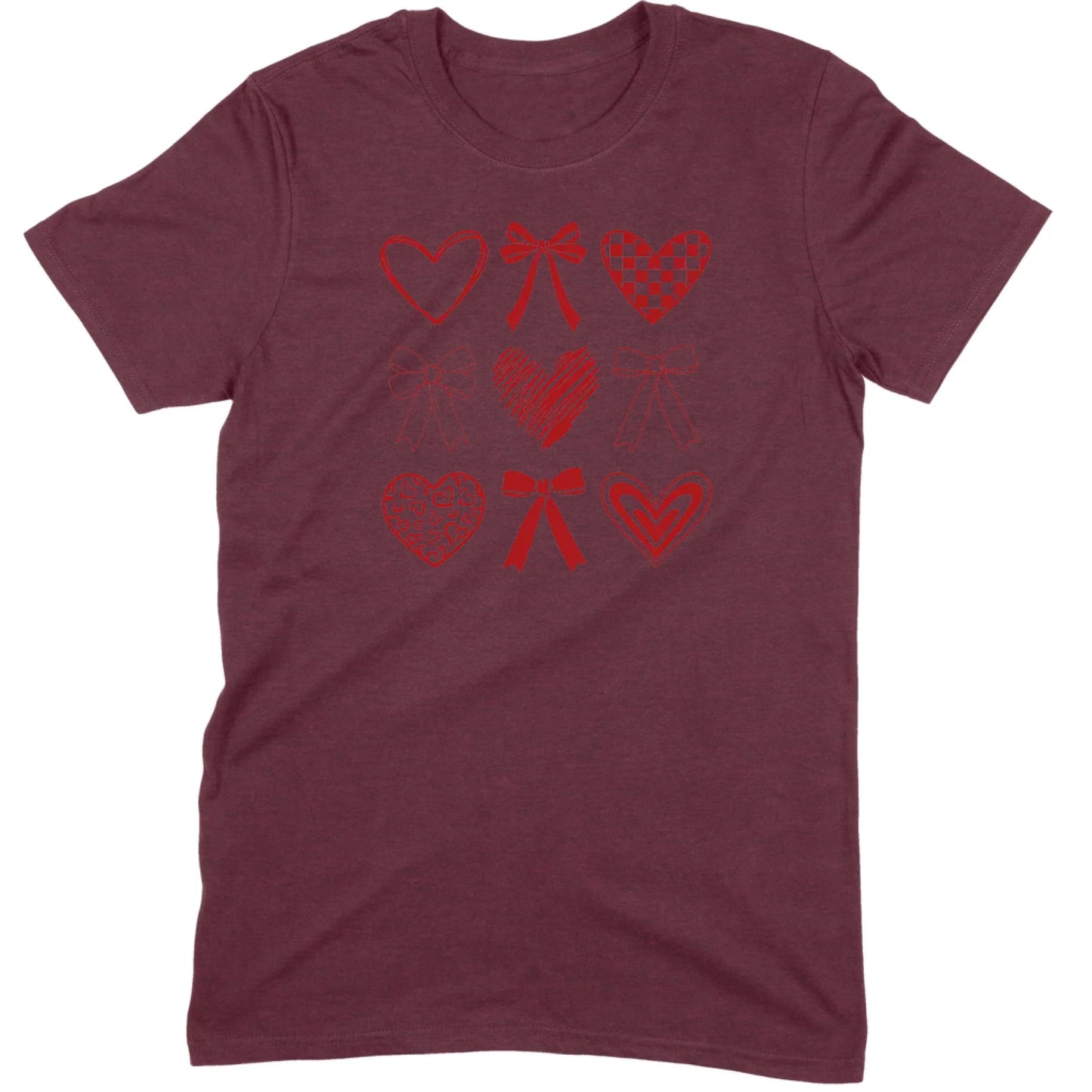 Minimalist Heart & Bow Grid Tee