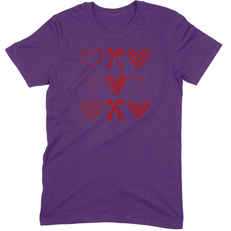 Minimalist Heart & Bow Grid Tee