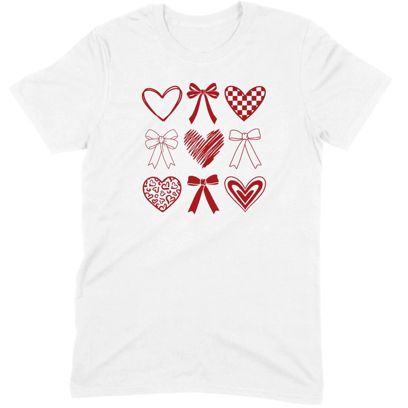 Minimalist Heart & Bow Grid Tee
