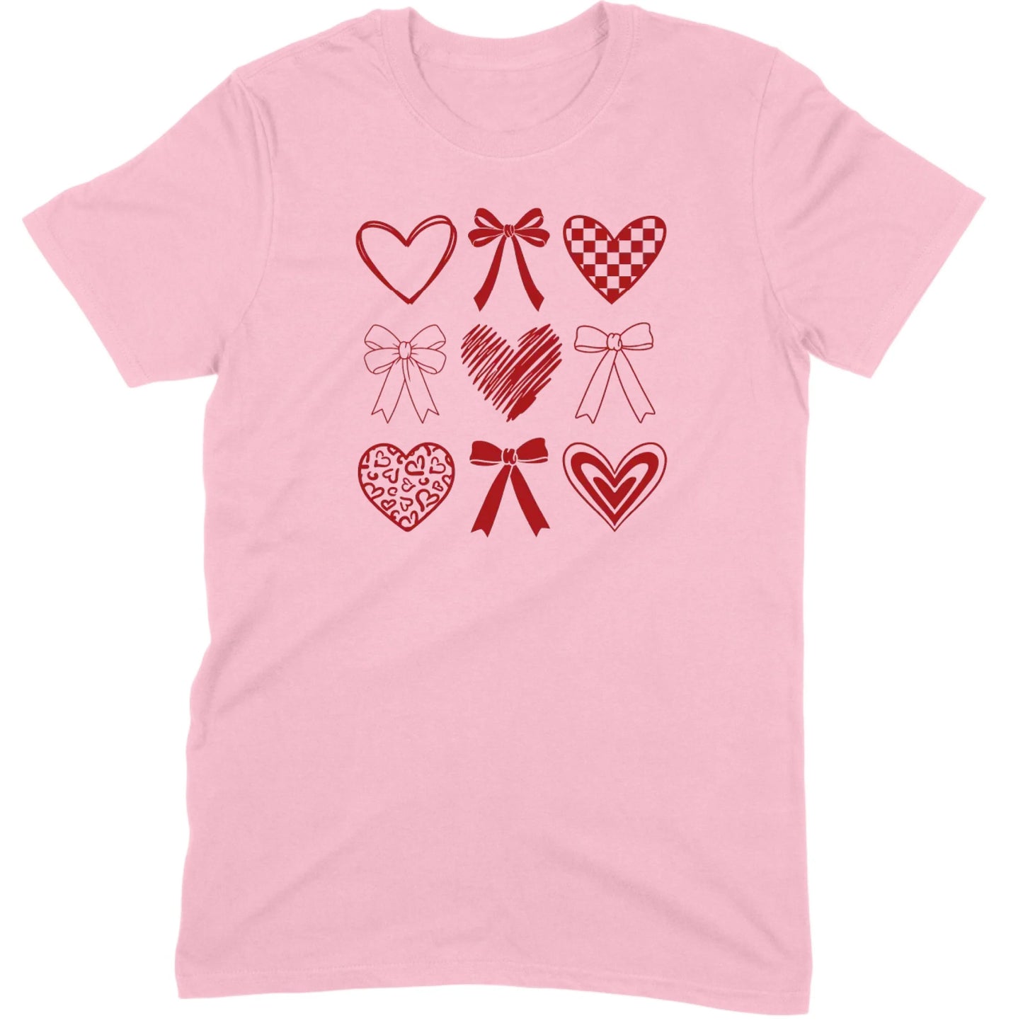 Minimalist Heart & Bow Grid Tee