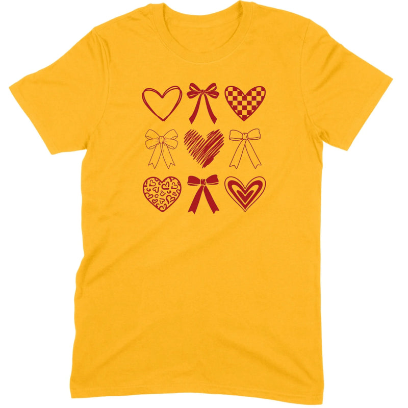Minimalist Heart & Bow Grid Tee
