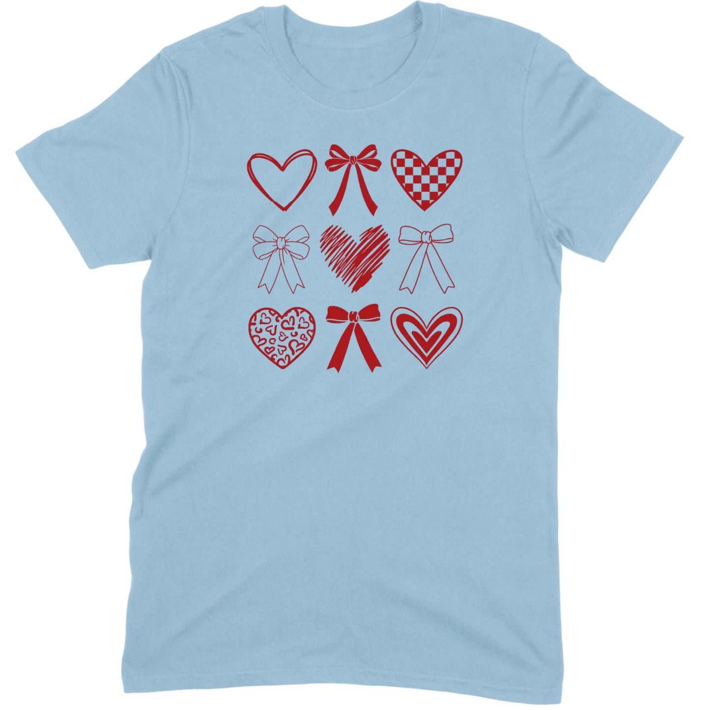 Minimalist Heart & Bow Grid Tee