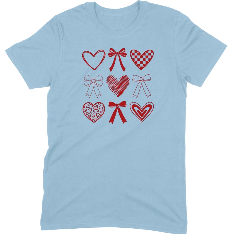 Minimalist Heart & Bow Grid Tee