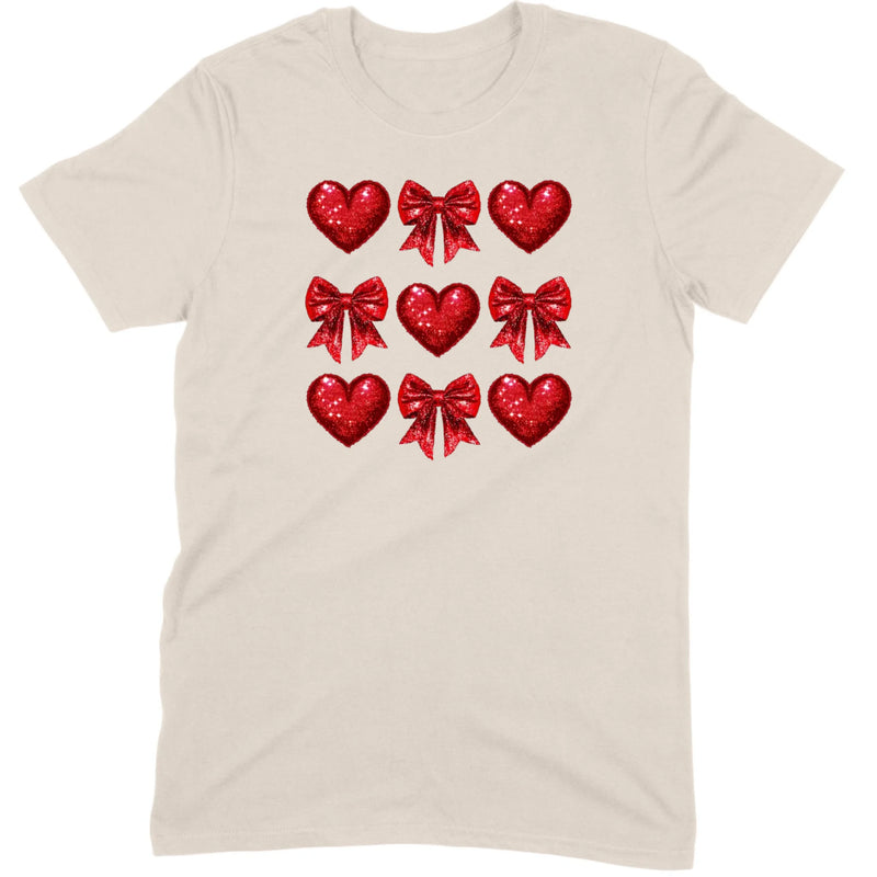 Glitter & Sequin Heart Grid Tee