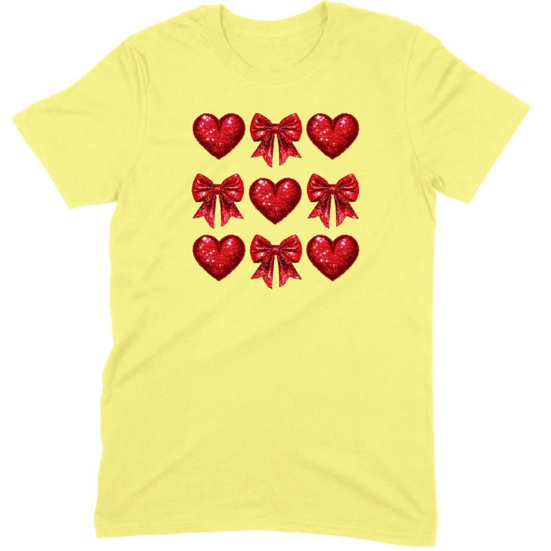 Glitter & Sequin Heart Grid Tee