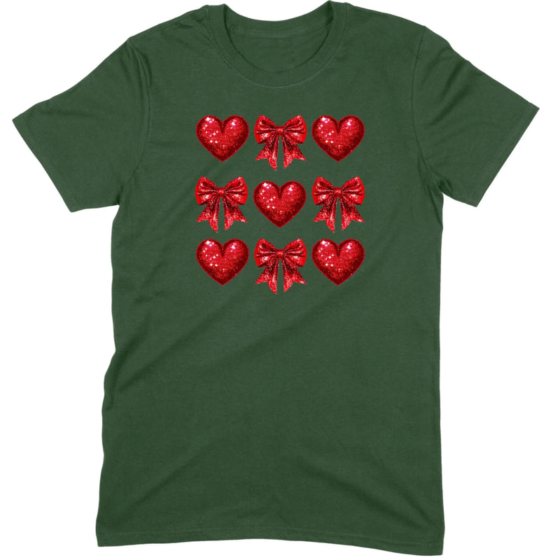 Glitter & Sequin Heart Grid Tee
