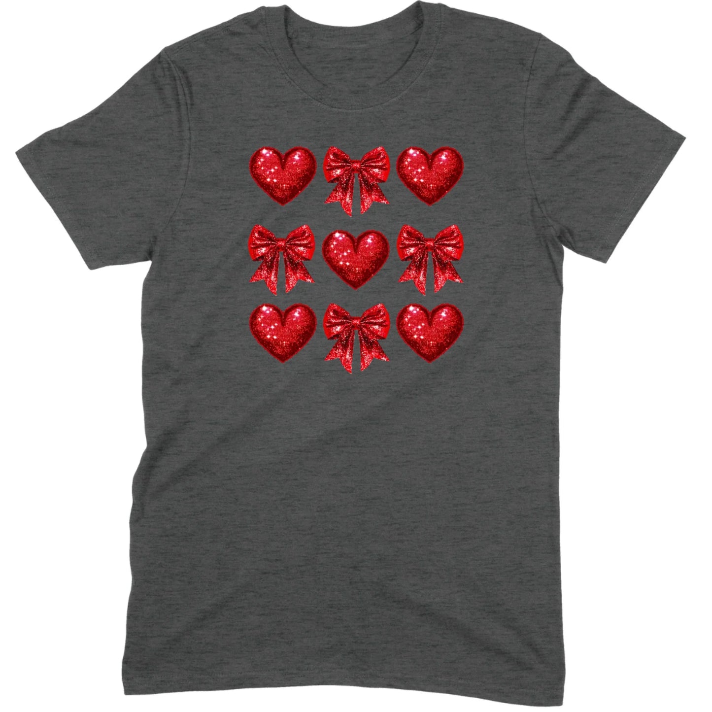 Glitter & Sequin Heart Grid Tee