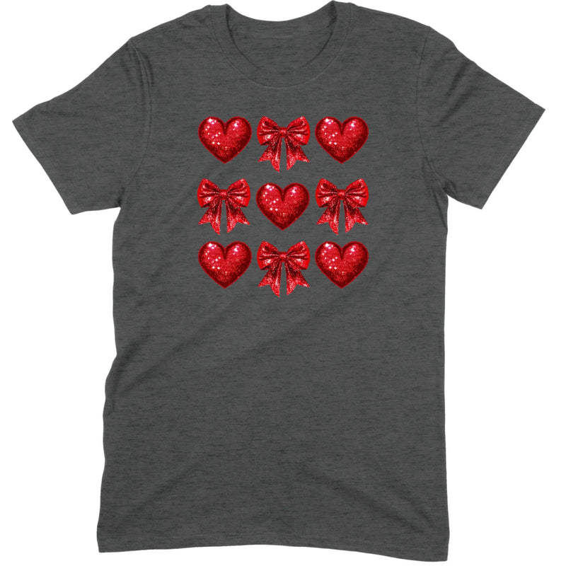Glitter & Sequin Heart Grid Tee