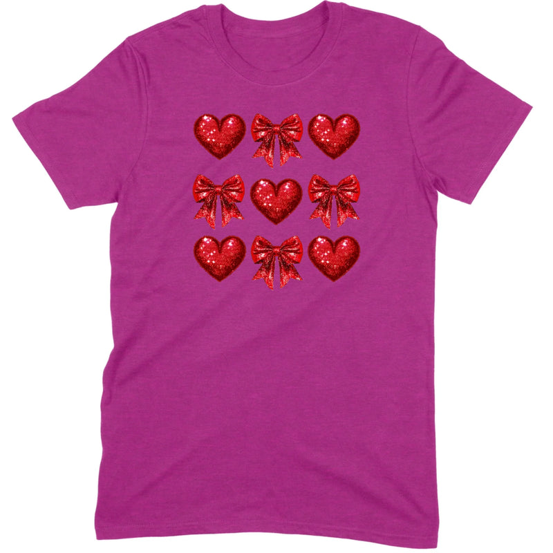 Glitter & Sequin Heart Grid Tee
