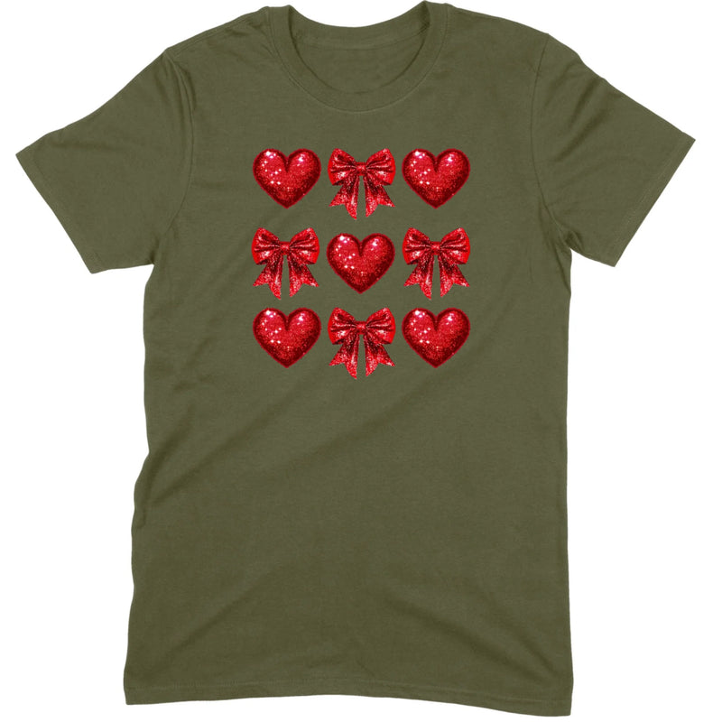 Glitter & Sequin Heart Grid Tee
