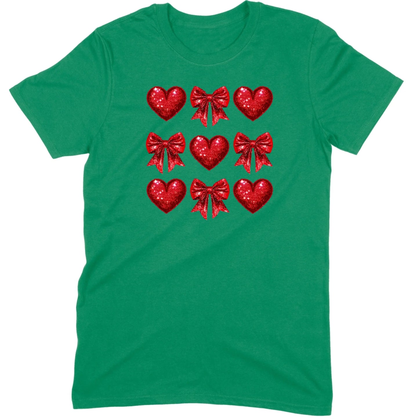 Glitter & Sequin Heart Grid Tee