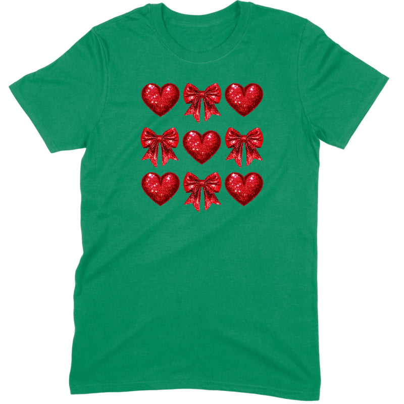 Glitter & Sequin Heart Grid Tee