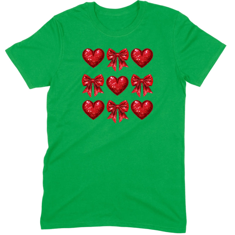 Glitter & Sequin Heart Grid Tee