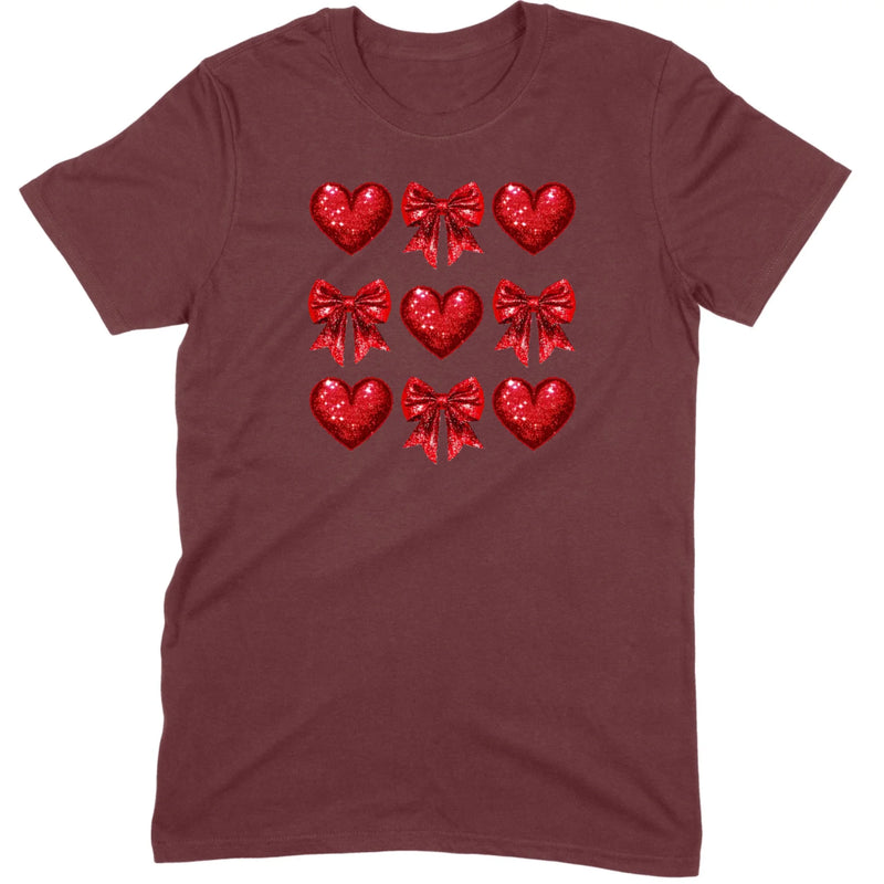 Glitter & Sequin Heart Grid Tee