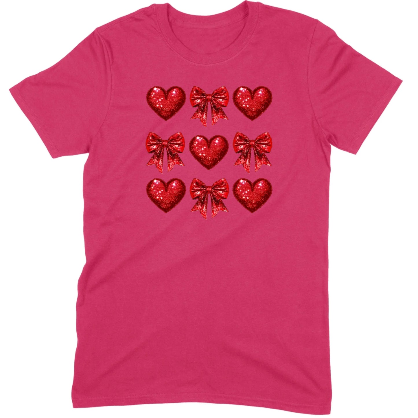 Glitter & Sequin Heart Grid Tee