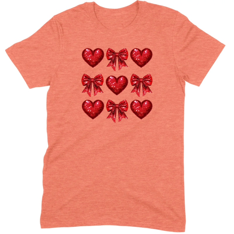Glitter & Sequin Heart Grid Tee