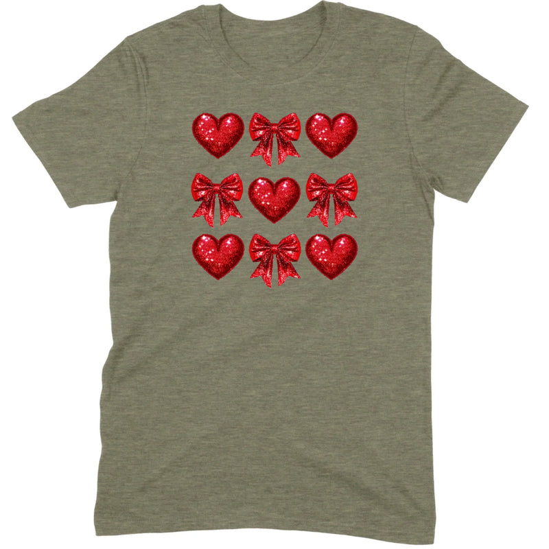 Glitter & Sequin Heart Grid Tee