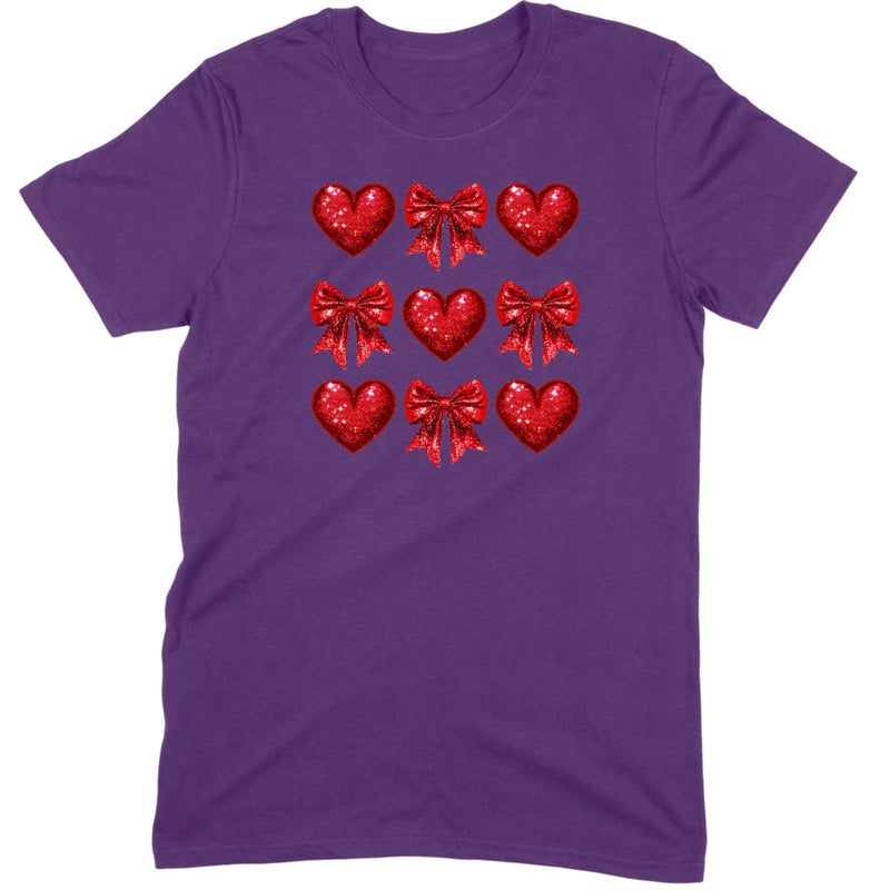 Glitter & Sequin Heart Grid Tee