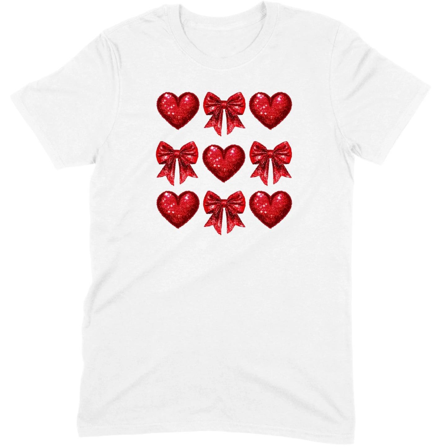 Glitter & Sequin Heart Grid Tee