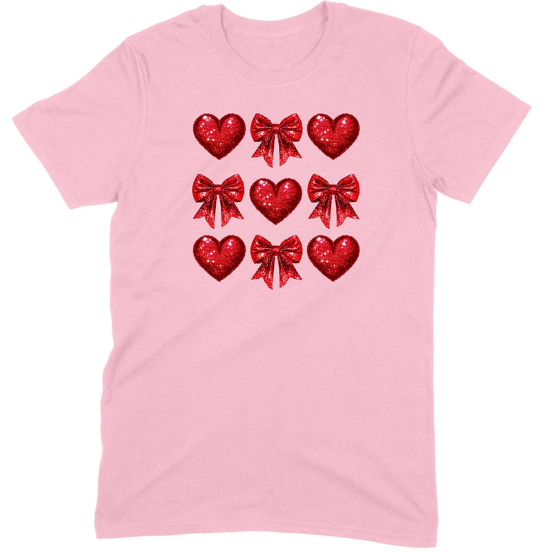 Glitter & Sequin Heart Grid Tee