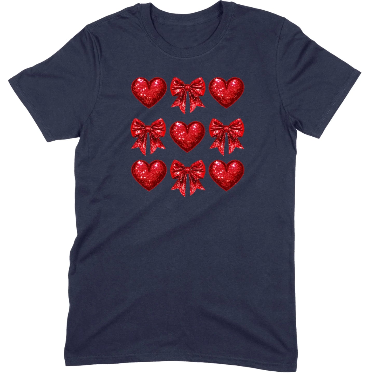Glitter & Sequin Heart Grid Tee