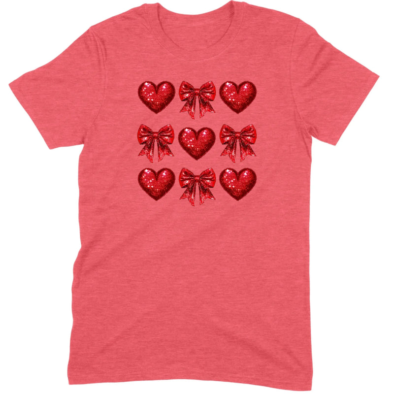 Glitter & Sequin Heart Grid Tee