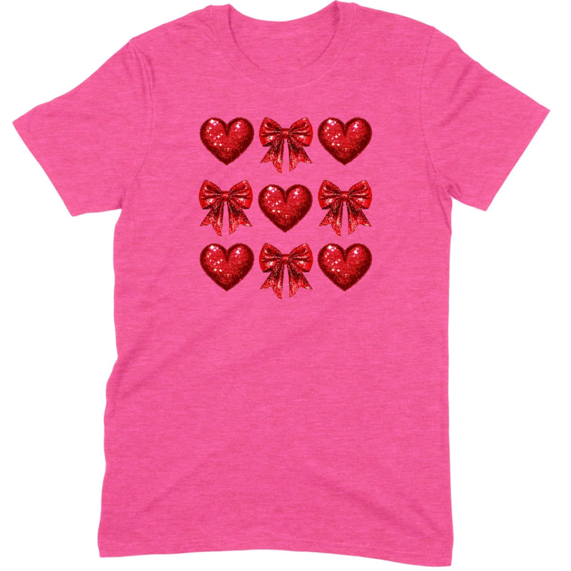 Glitter & Sequin Heart Grid Tee