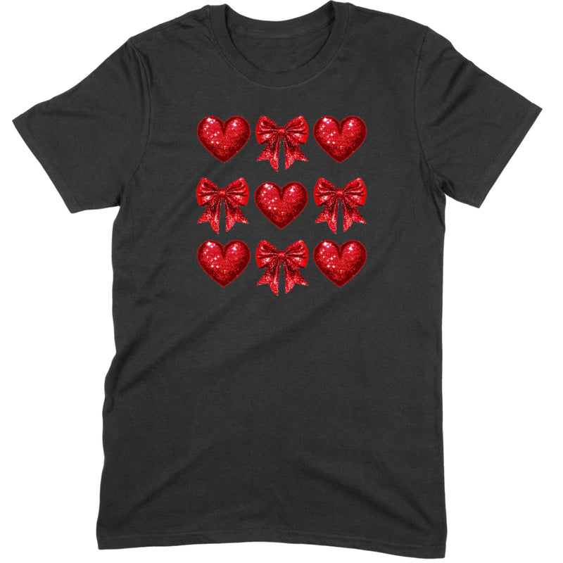 Glitter & Sequin Heart Grid Tee