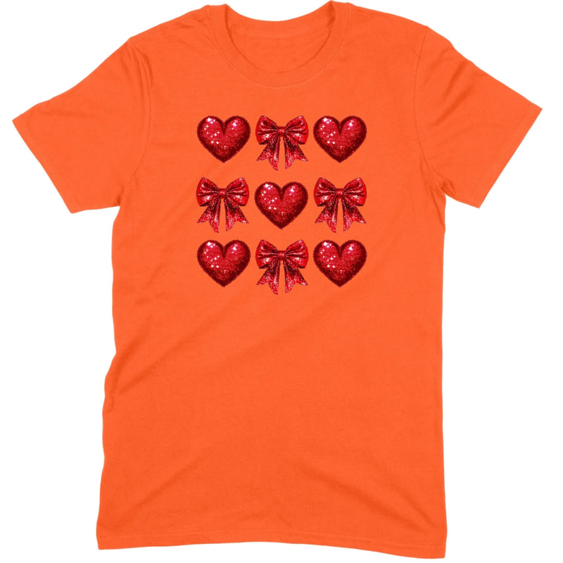 Glitter & Sequin Heart Grid Tee