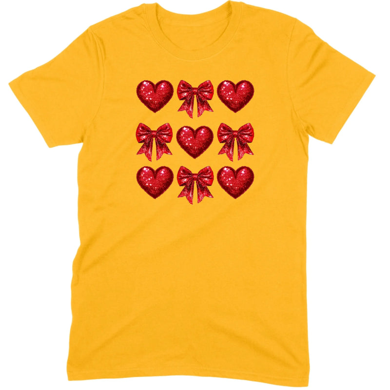 Glitter & Sequin Heart Grid Tee