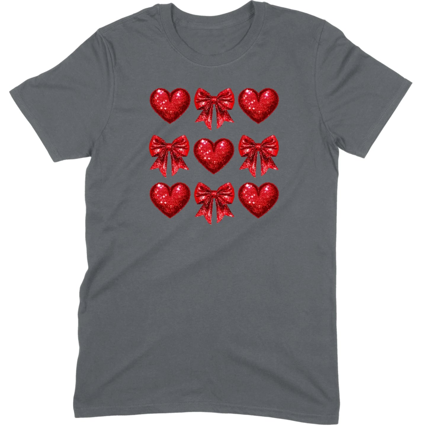 Glitter & Sequin Heart Grid Tee