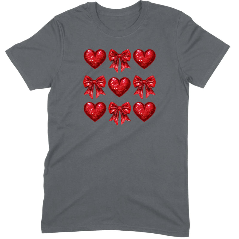 Glitter & Sequin Heart Grid Tee