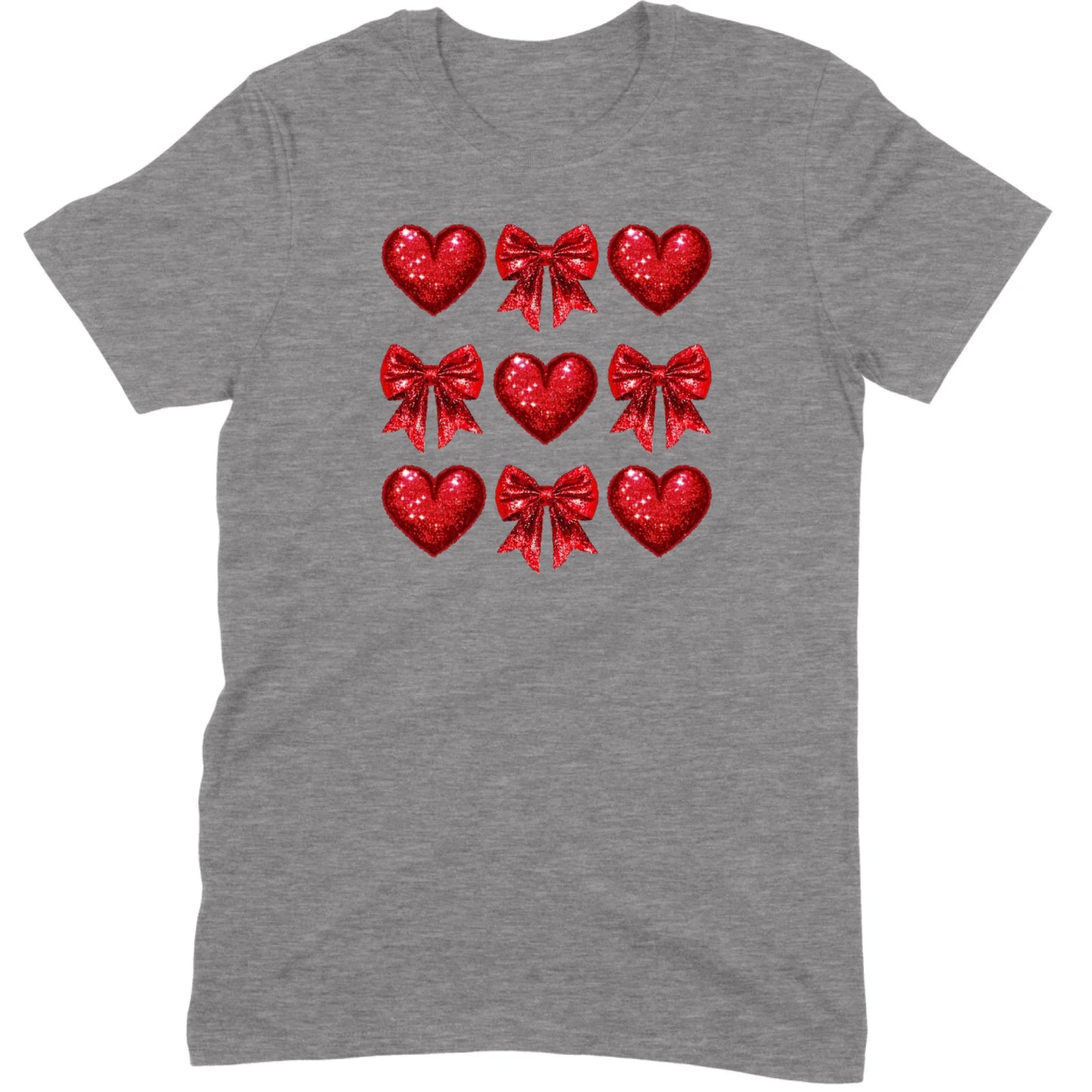 Glitter & Sequin Heart Grid Tee