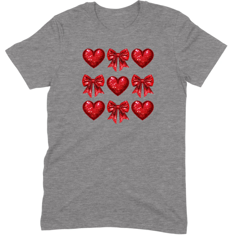 Glitter & Sequin Heart Grid Tee