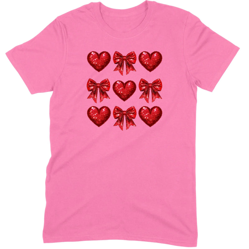 Glitter & Sequin Heart Grid Tee