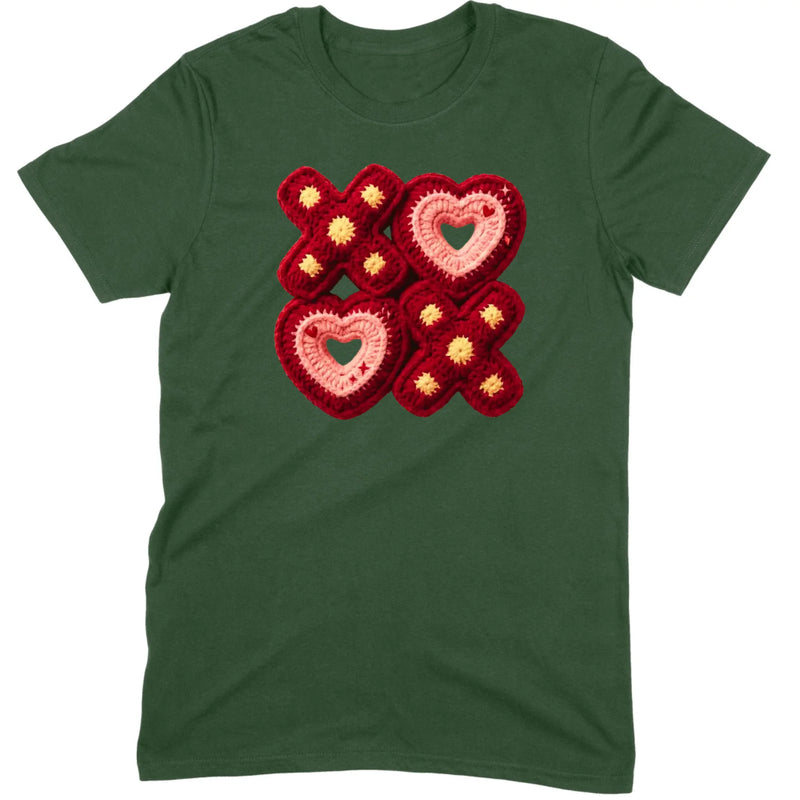 Retro Folk Crochet: Hearts and X's Tee