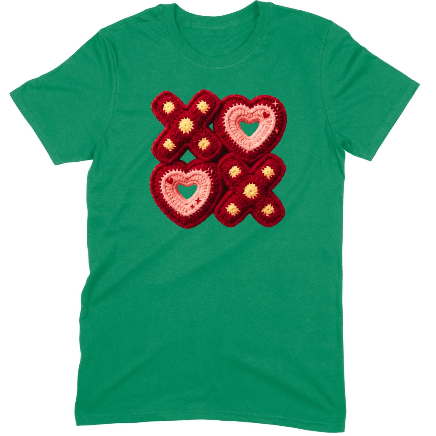 Retro Folk Crochet: Hearts and X's Tee