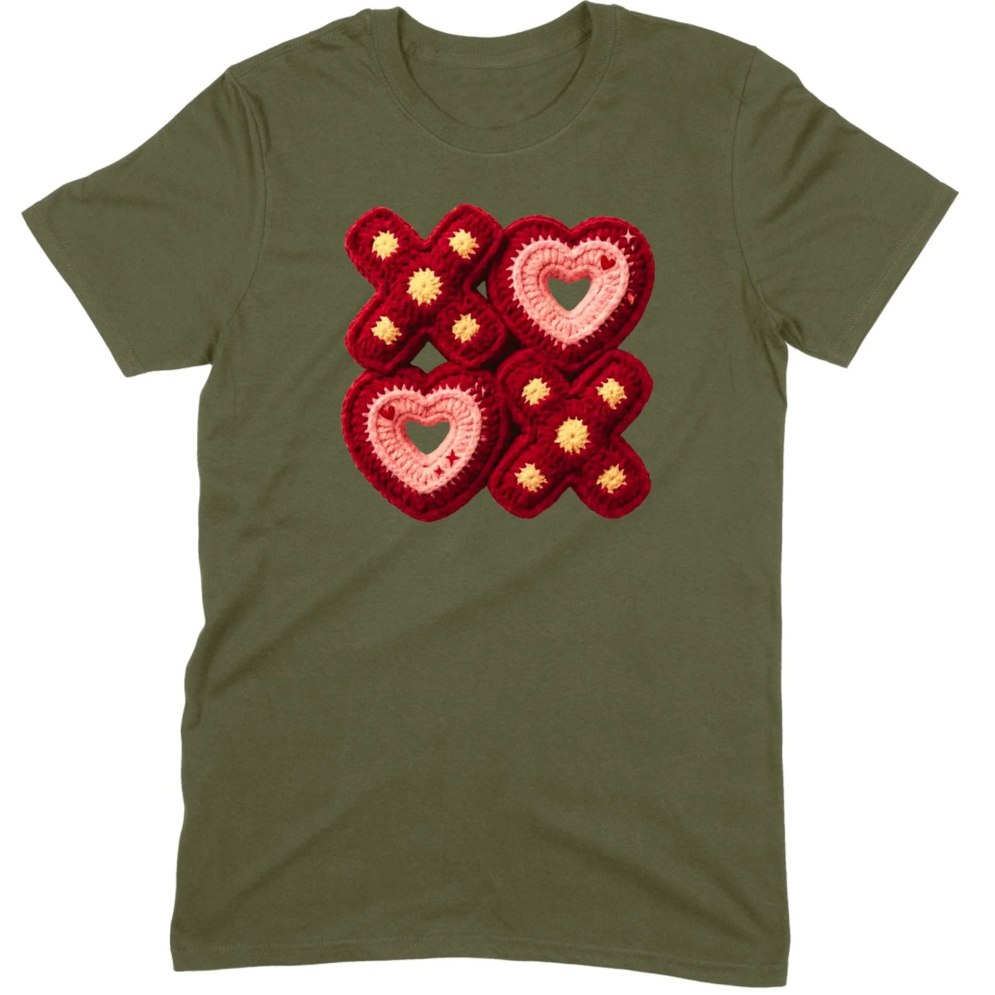 Retro Folk Crochet: Hearts and X's Tee