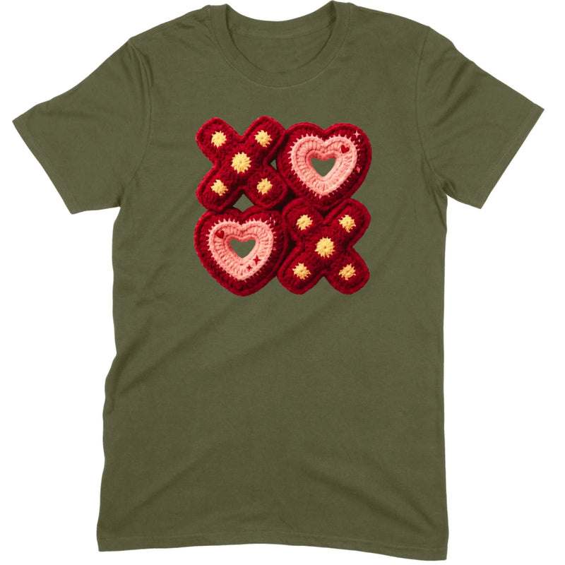 Retro Folk Crochet: Hearts and X's Tee
